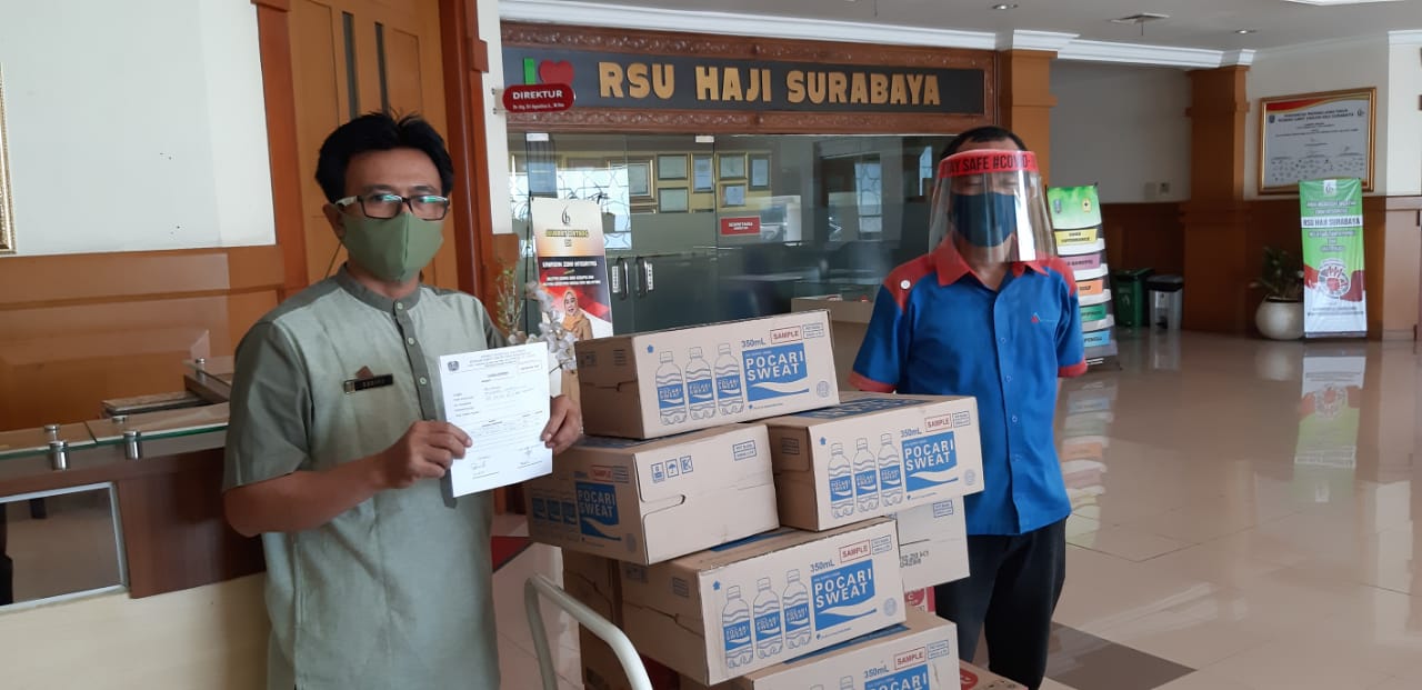 Penerimaan Bantuan dan Donasi dari Institusi dan Perorangan (Kala Krisis Sby, GOLKAR-Adies Kadir, IDI Cab.Surabaya, PT.Otsuka) Bagi Petugas Kesehatan Penanganan COVID-19 di RSU Haji Surabaya