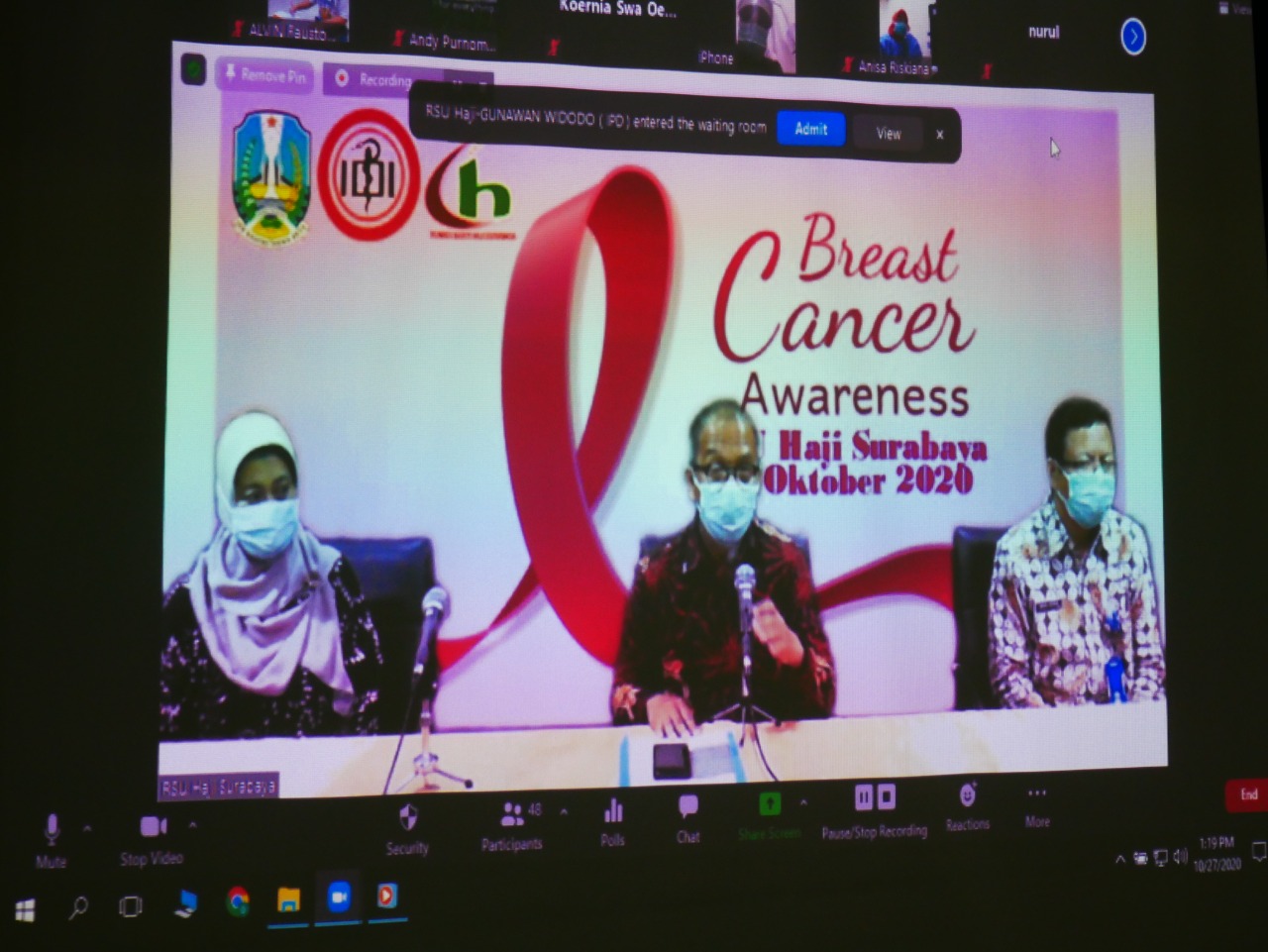Webinar Ilmiah Cancer Dalam Rangka Memperingati "BREAST CANCER AWARENESS"