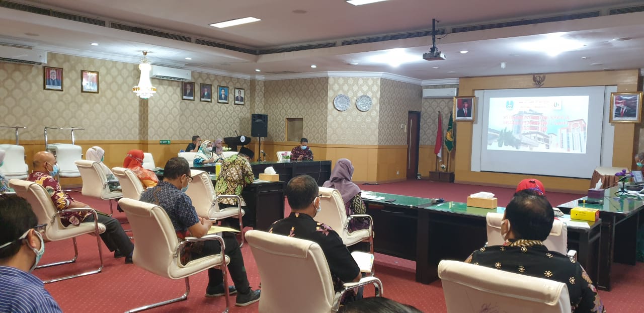 Rapat Persiapan Penilaian Evaluasi Sistem Akuntabilitas Kinerja (SAKIP) Tahun 2020 ,07 Agustus 2020 di RSU Haji Surabaya