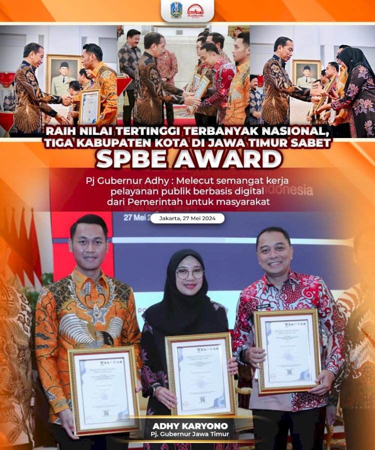 Pemprov dan Kabupaten/Kota di Jatim Dominasi Raih Predikat 10 Terbaik Digital Government Award SPBE Summit 2024