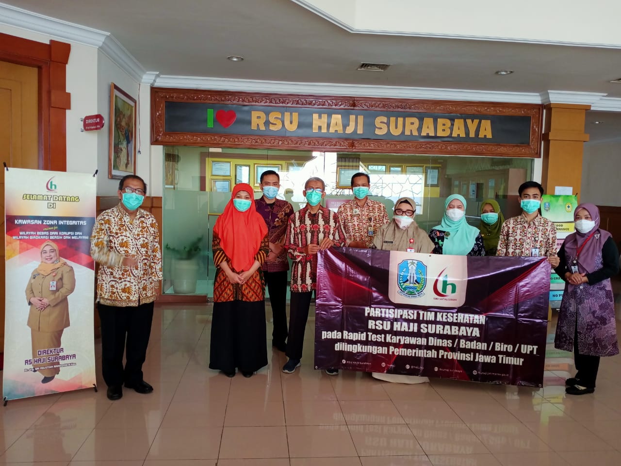 Partisipasi Tim Kesehatan Rumah Sakit Umum Haji Surabaya Pada Rapid Test Karyawan Dinas/ Badan/ Biro/ UPT diLingkungan Pemerintah Propinsi Jawa Timur