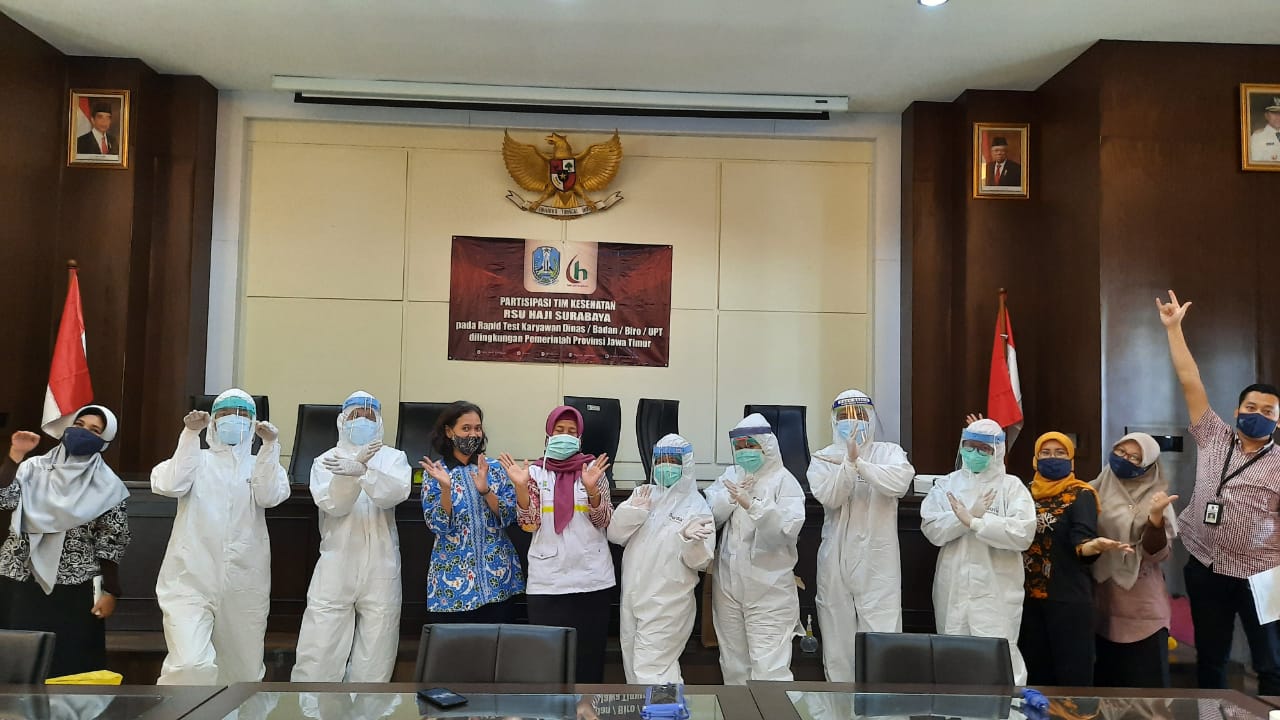 Partisipasi Tim Kesehatan Rumah Sakit Umum Haji Surabaya Pada Rapid Test Karyawan diLingkungan Dinas PU dan Bina Marga Pemerintah Propinsi Jawa Timur Tanggal 30Juni sampai dengan 03 Juli 2020