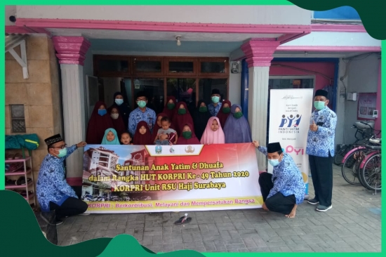 Kegiatan Santunan Anak yatim dan Dhuafa ke Panti Yatim Indonesia Al Fajr Surabaya Dalam Rangka HUT KORPRI Ke-49 RSU Haji Surabaya